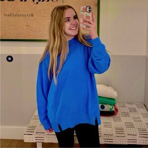 Aerie Big Chill Cobalt Blue Oversized Sweatshirt S NWT